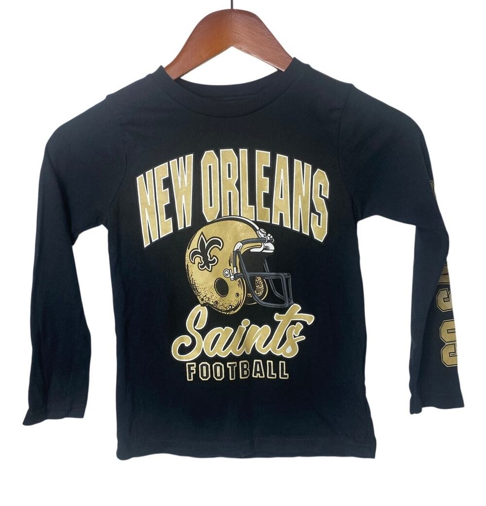 NFL New Orleans Saints Football Long Sleeve T-shirt Go Saints Youth Size 5/6